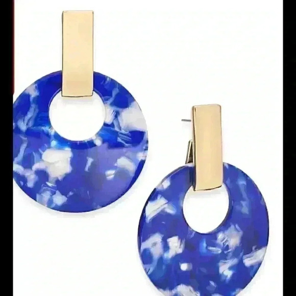 Alfani Gold Colored Circle Drop Earrings - Picture 3 of 3